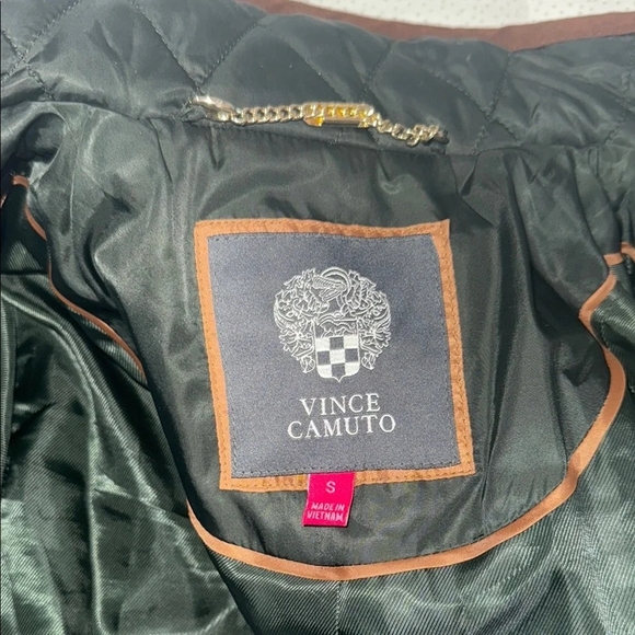 Green Quilted Utility Jacket with Brown Trim - Picture 8 of 9